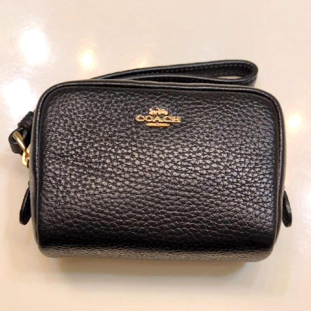 Coach Black Leather Wristlet